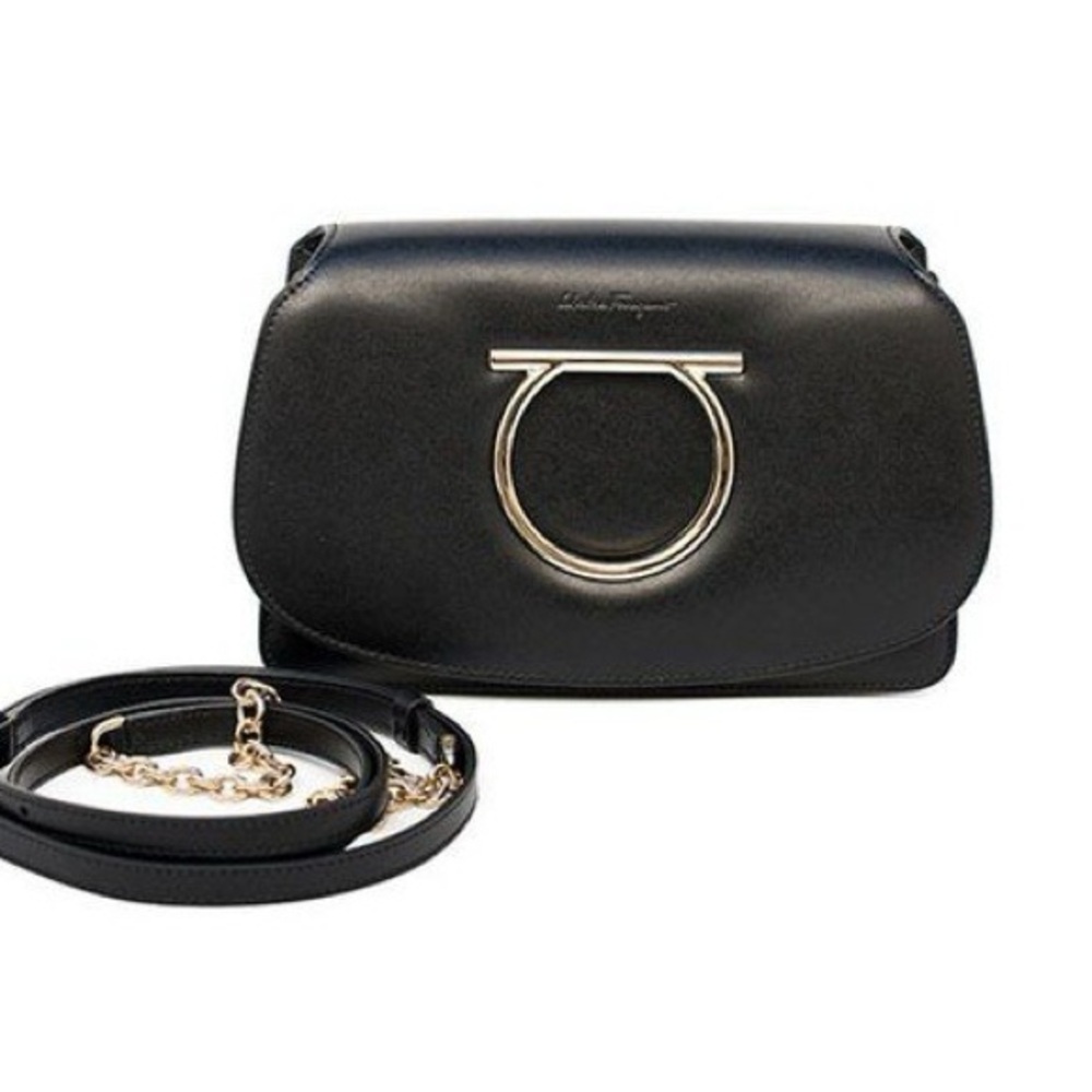FERRAGAMO GANICI VELA CROSS BODY GREY NWT